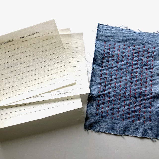 Simple Lined Sashiko Style Mending Patterns