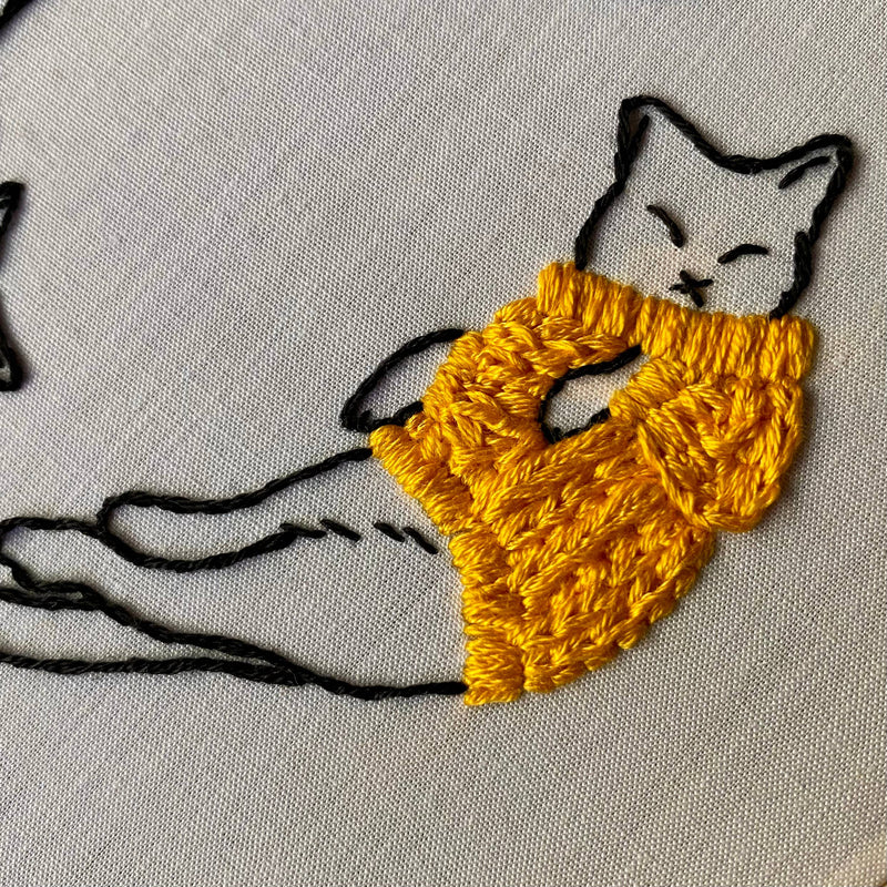 Cozy Sweater Kitties Craft DIY Embroidery Kit