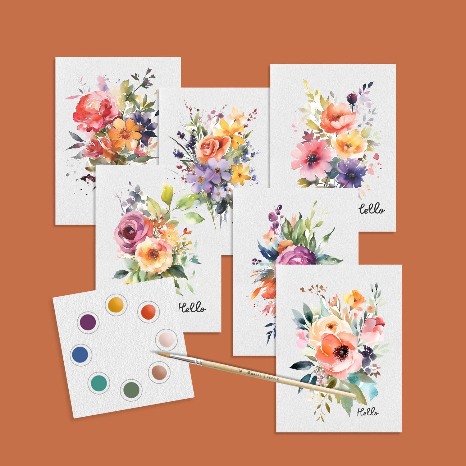 Watercolour Art Print/Postcard Kit: Vibrant Botanicals