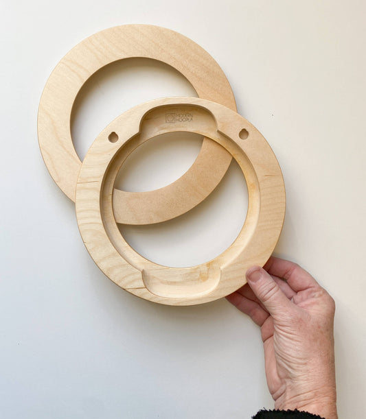 Circular Modern Embroidery Hoop Frame for 6" Hoops in Natural by Modern Hoopla