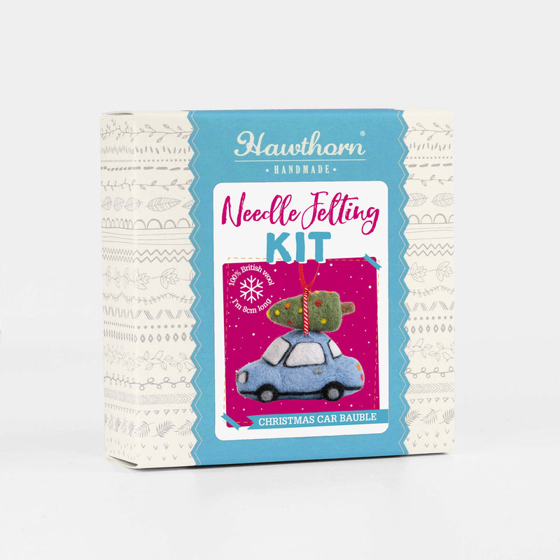 Christmas Car Mini Needle Felting Kit | Festive Craft Kit by Hawthron Handmade