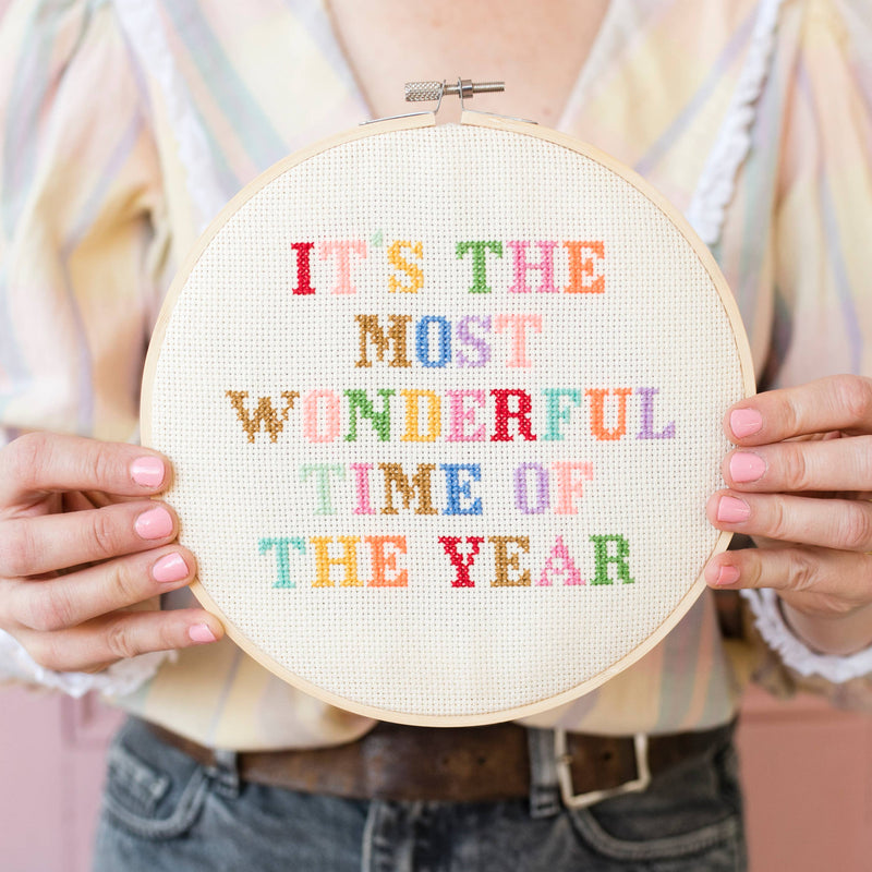It's The Most Wonderful Time Cross Stitch Kit by Cotton Clara