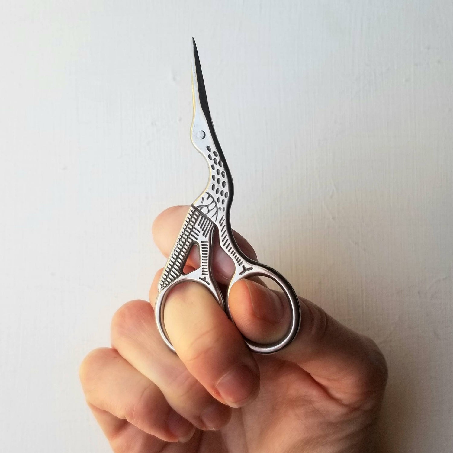 Classic Stork Hand Embroidery Scissors by Jessica Long Embroidery