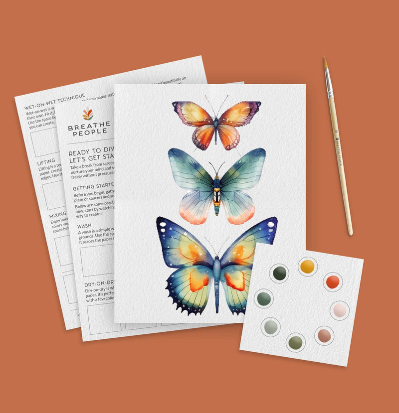 All-In-One Beginner Watercolour Kit - Butterflies