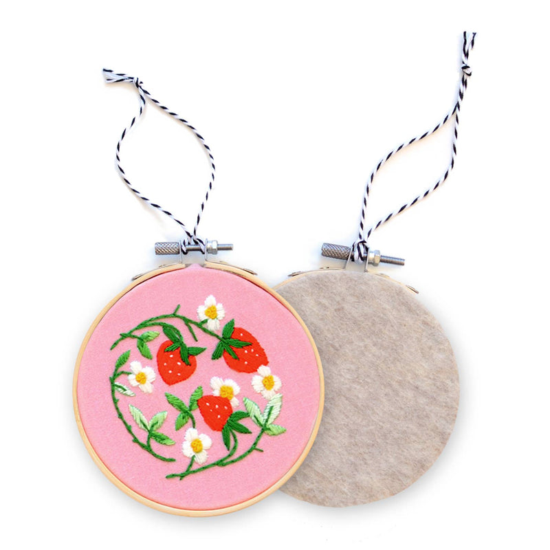 Holiday Decor:  Strawberries DIY Embroidered Ornament Kit by Antiquaria Mercantile