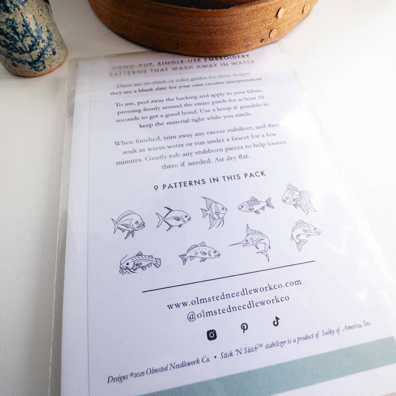 Fish Embroidery Stick and Stitch Patterns