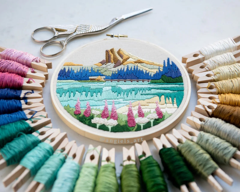 Emerald Lake DIY Embroidery Kit by Anna Angiels