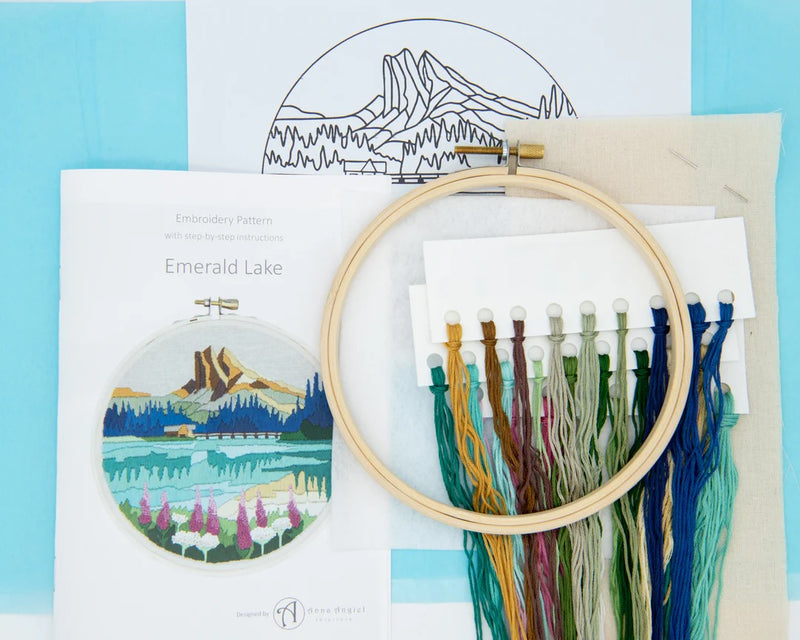 Emerald Lake DIY Embroidery Kit by Anna Angiels