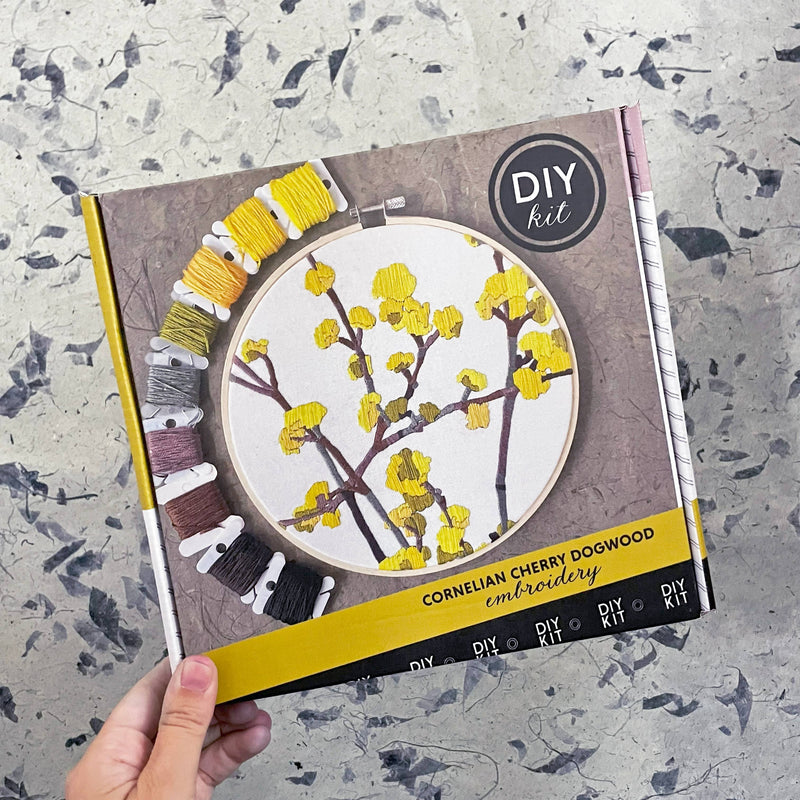 DIY Embroidery Kit - Cornelian Cherry Dogwood (8")