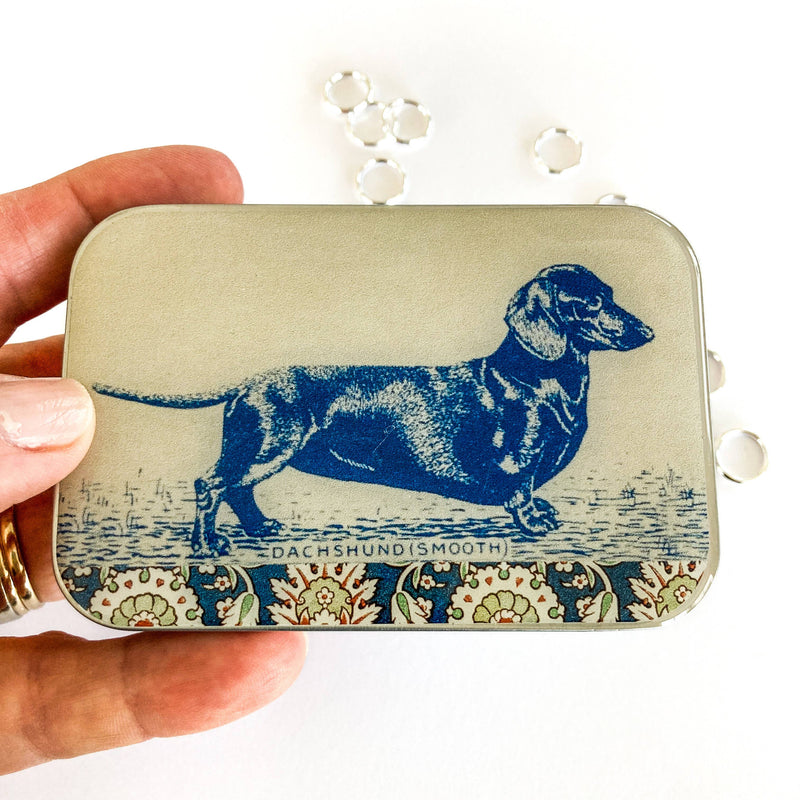 Dachshund notions tin