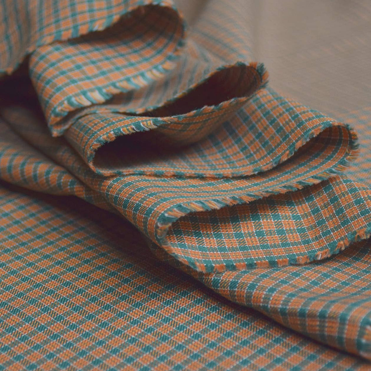 Moreen Plaid Fabric in Toffee by Cousette