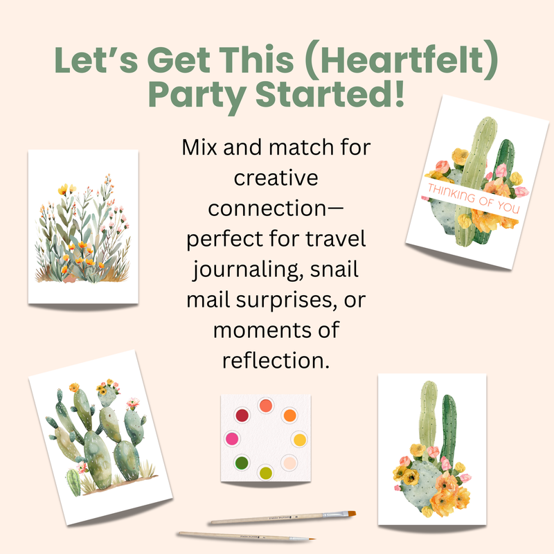 All in One Watercolour Postcard/Mini Print Kit: Abstract Flowers