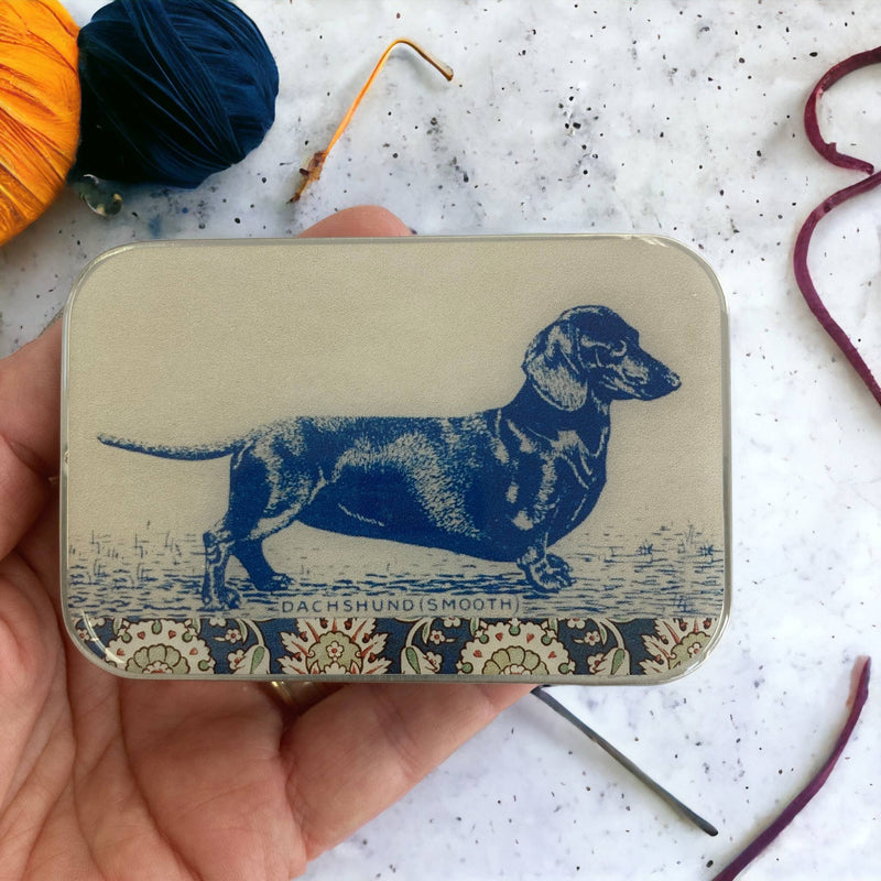 Dachshund notions tin