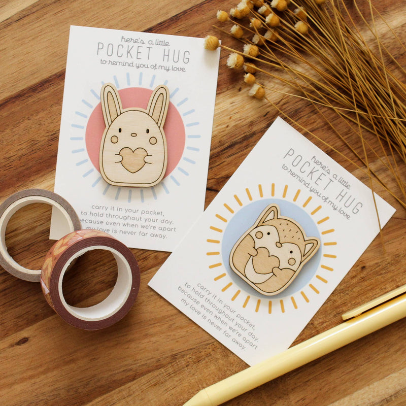 Wooden Pocket Hug – Fox