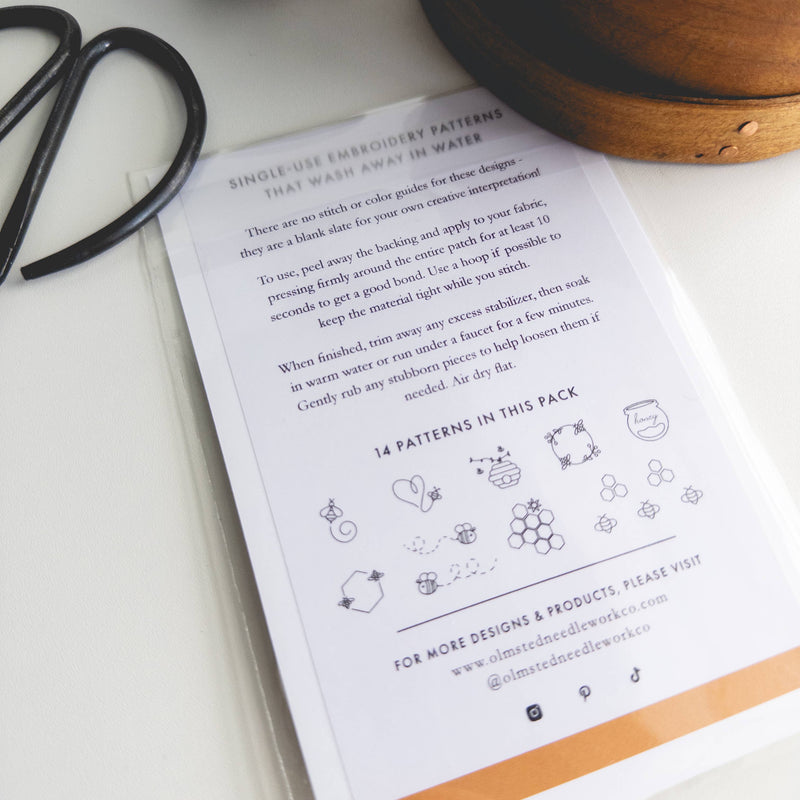 Bee Stick and Stitch Embroidery Patterns