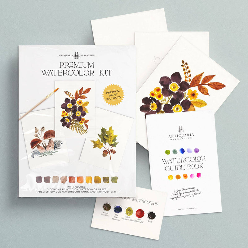 Watercolor Painting Kit : Autumn Botanicals by Antiquaria Mercantile