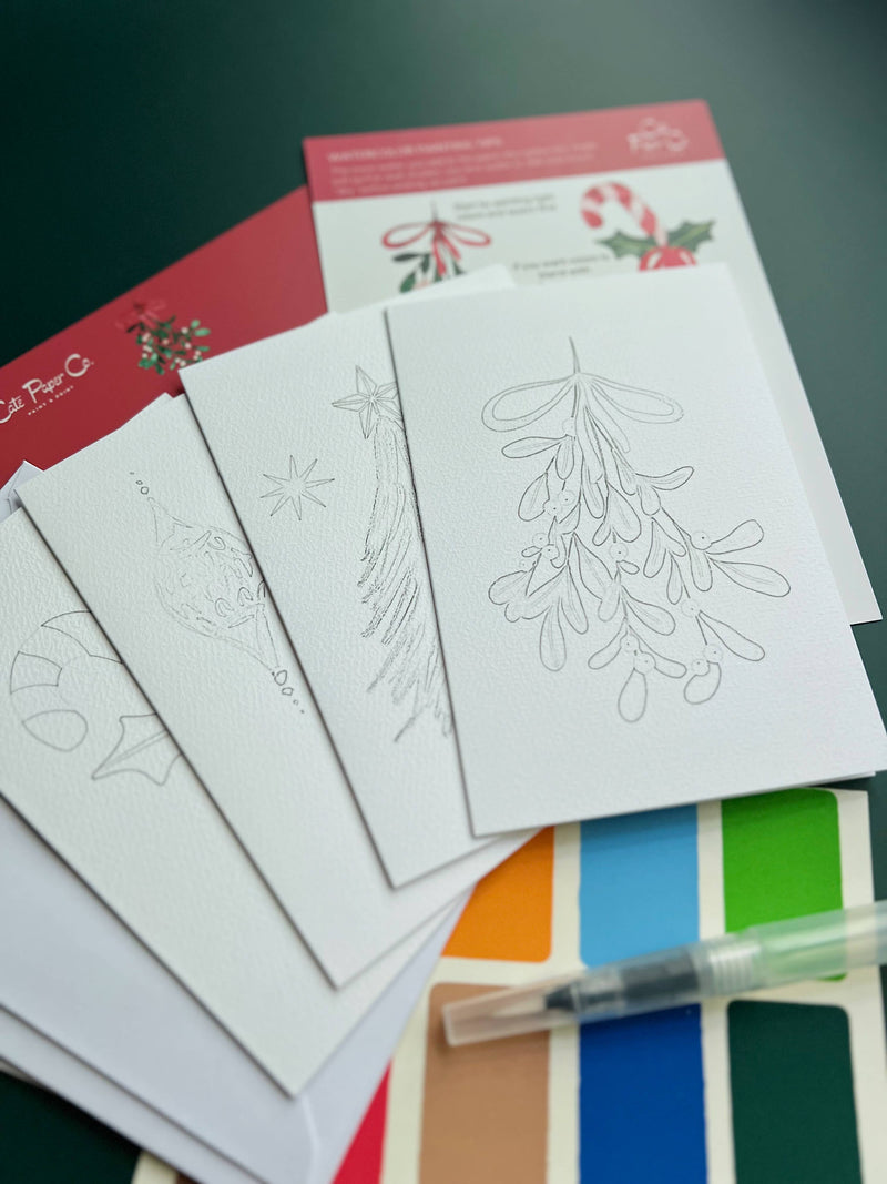 Watercolor Christmas Cards Kit by Cate Paper Co.