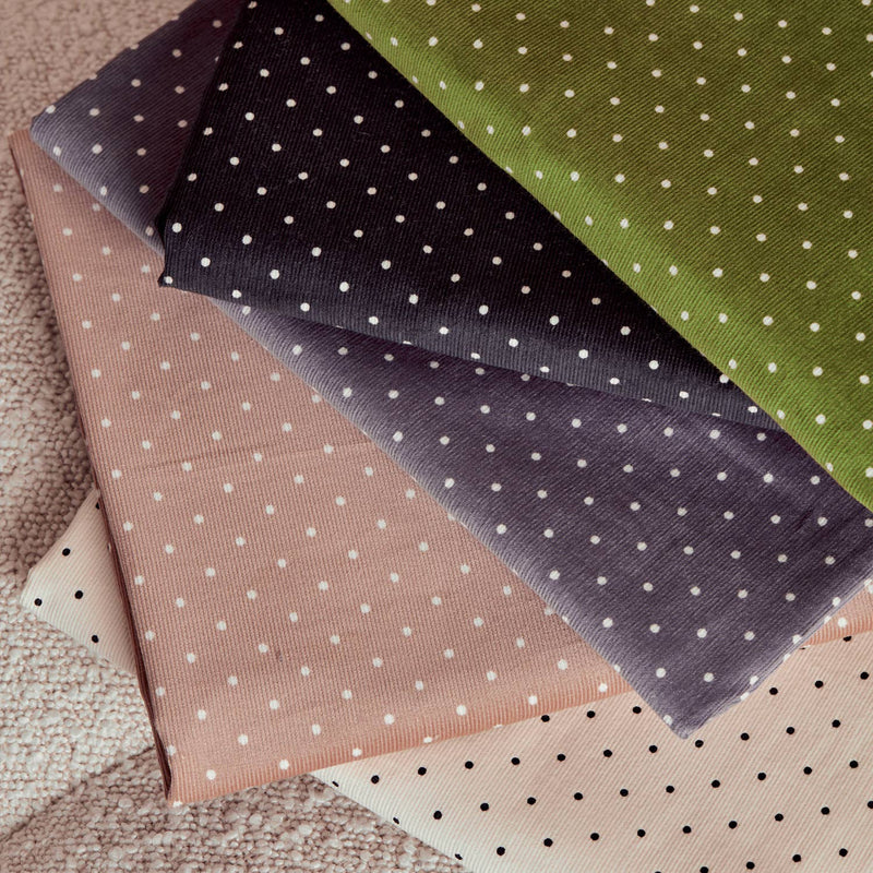 Polka Dot Fine Wale Corduroy Divine Parma Fabric