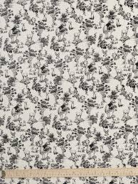 Forest Friends Toile Print Cotton Lawn - Cream + Black by Core Fabrics