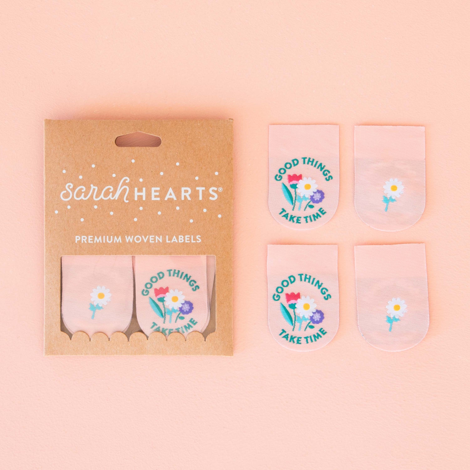 Good Things Take Time Woven Labels by Sarah Hearts
