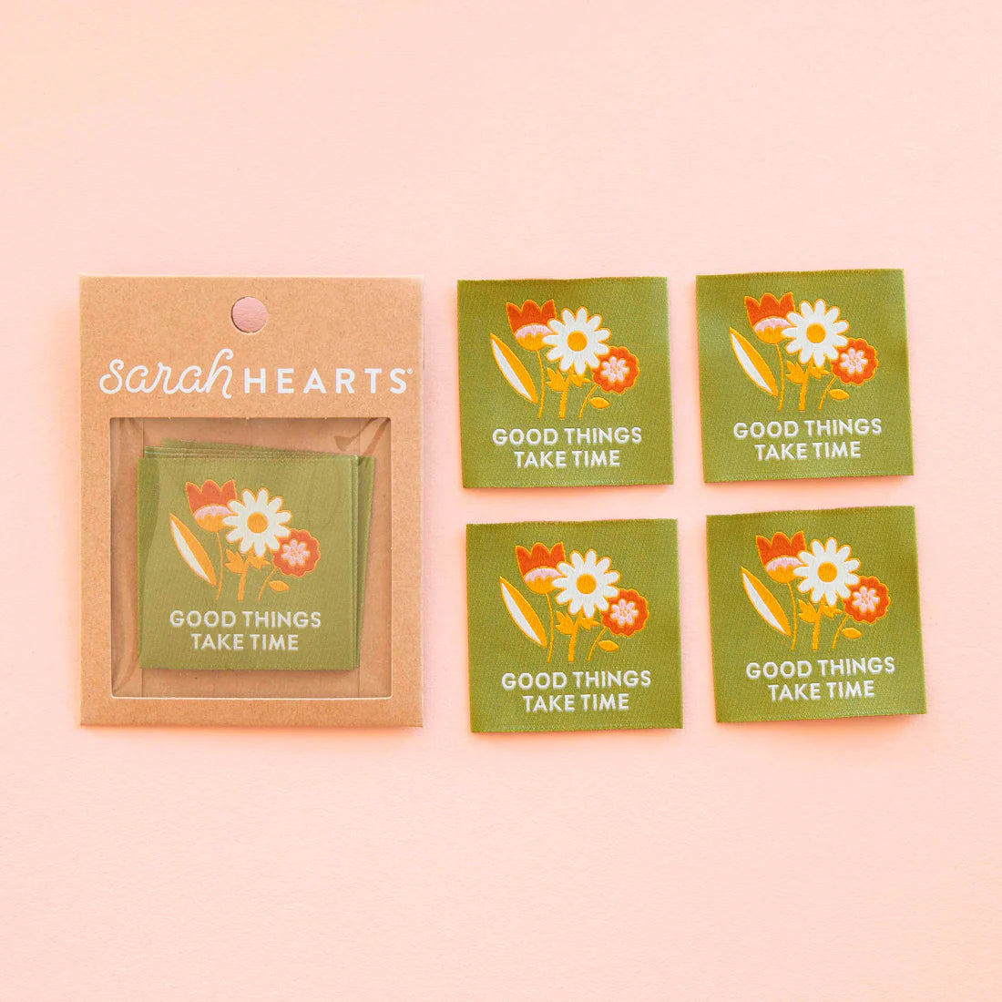 Good Things Take Time Woven Labels by Sarah Hearts
