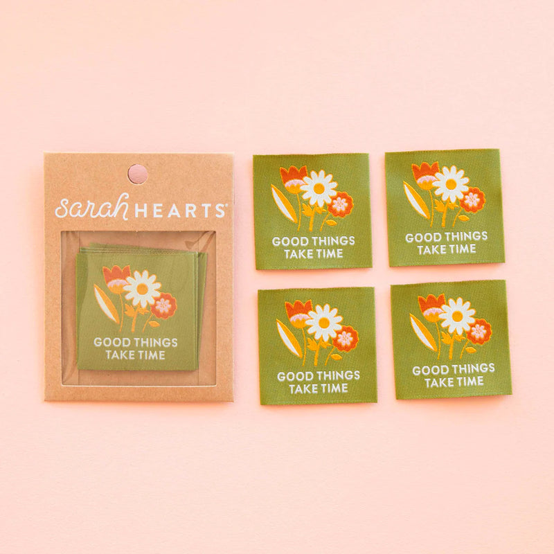 Good Things Take Time Woven Labels by Sarah Hearts