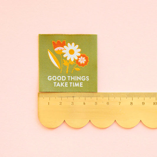 Good Things Take Time Woven Labels by Sarah Hearts