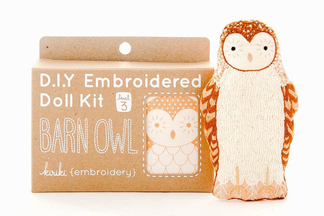 Barn Owl Embroidery Kit by Kiriki Press