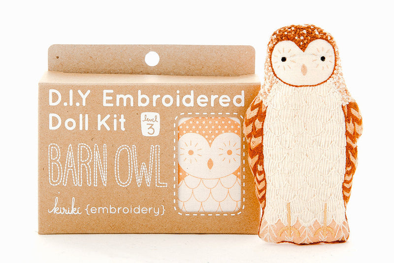 Barn Owl Embroidery Kit by Kiriki Press