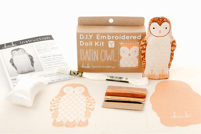 Barn Owl Embroidery Kit by Kiriki Press