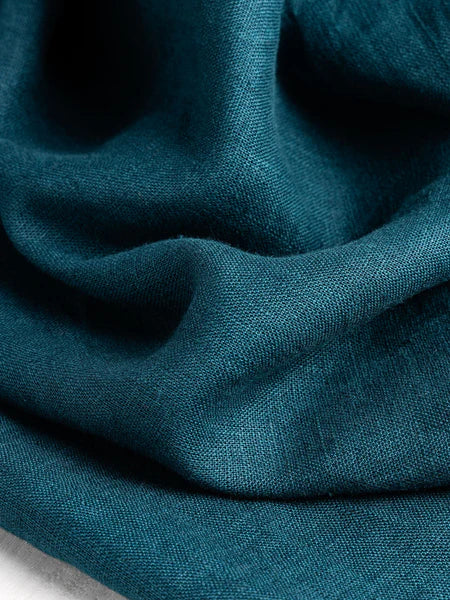 Midweight European Linen - Deep Teal by Core Fabrics