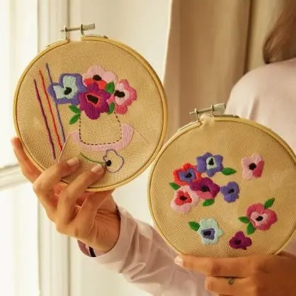 Mindful Making - The Peaceful Breeze Anemone Embroidery Kit  by DMC