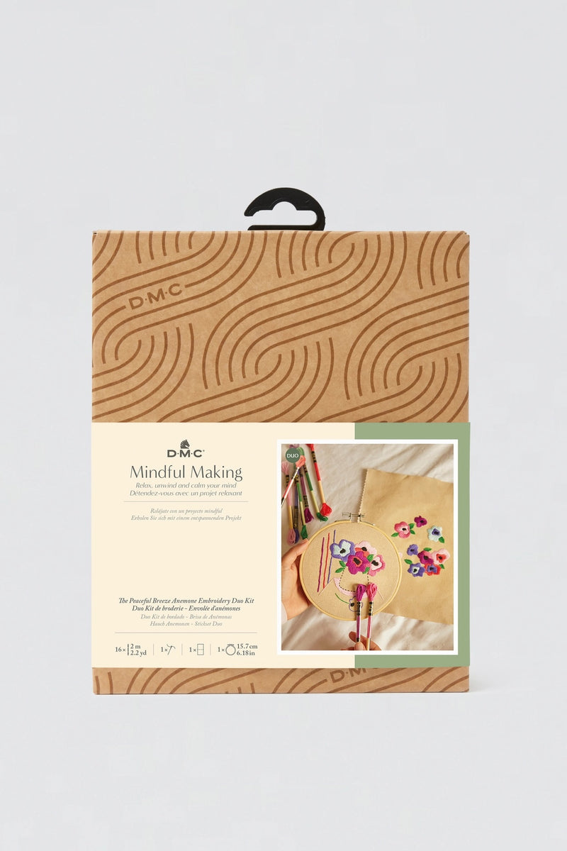 Mindful Making - The Peaceful Breeze Anemone Embroidery Kit  by DMC