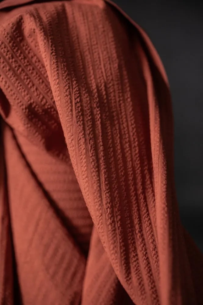 Pomegranate Organic Cotton Seersucker Stripe by Merchant & Mills