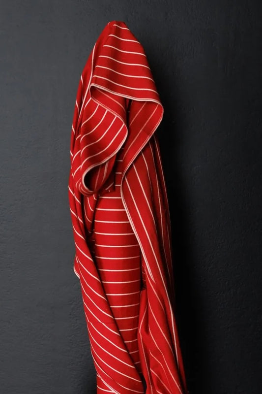 Red Stripe Handloom Twill