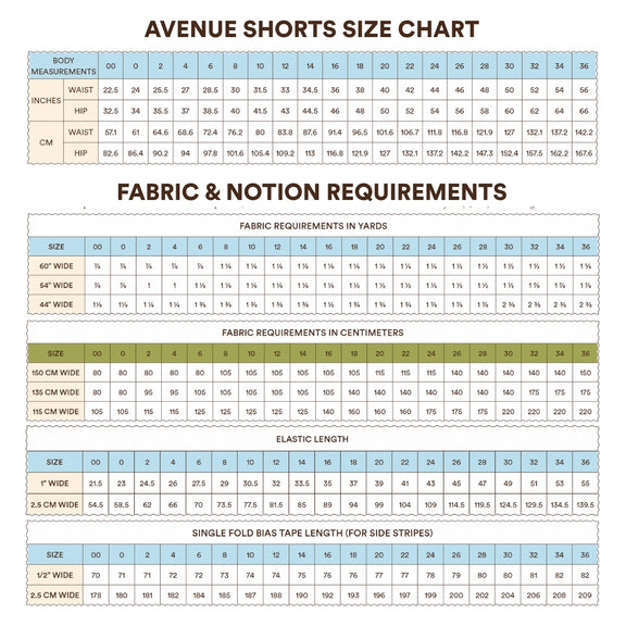 Avenue Shorts Sewing Pattern
