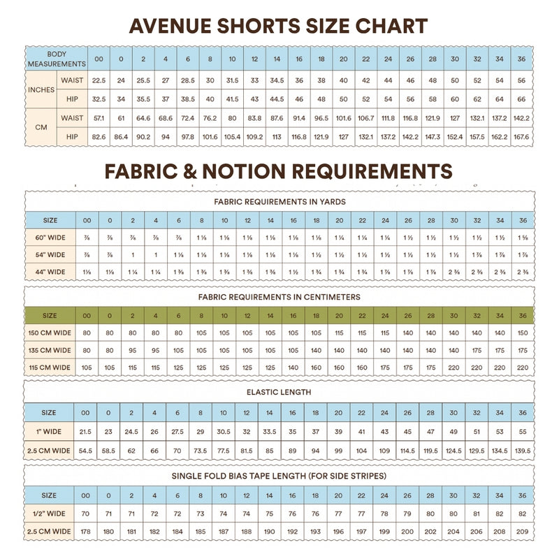 Avenue Shorts Sewing Pattern