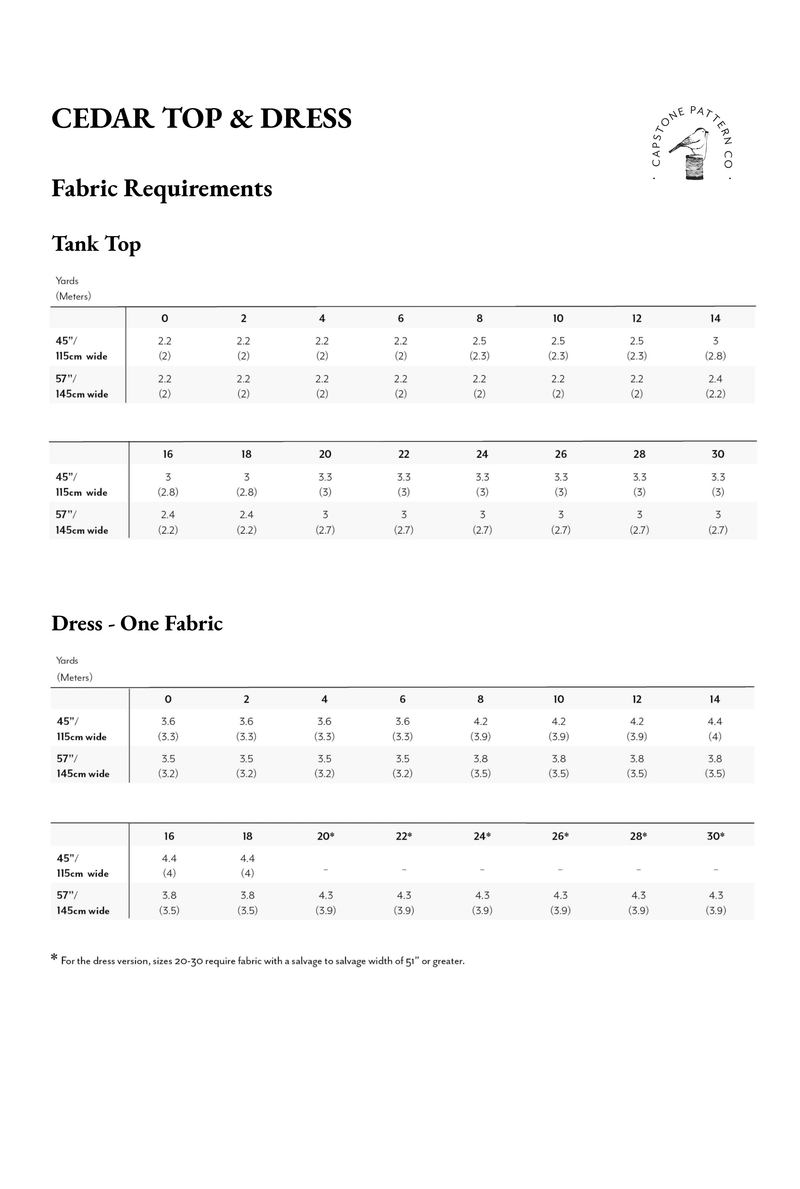 Cedar Dress + Top Pattern