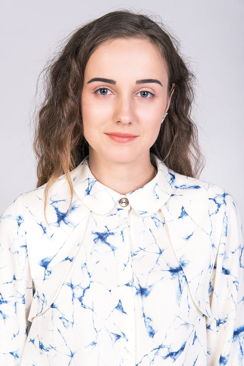 Rounded collar blouse sewing pattern
