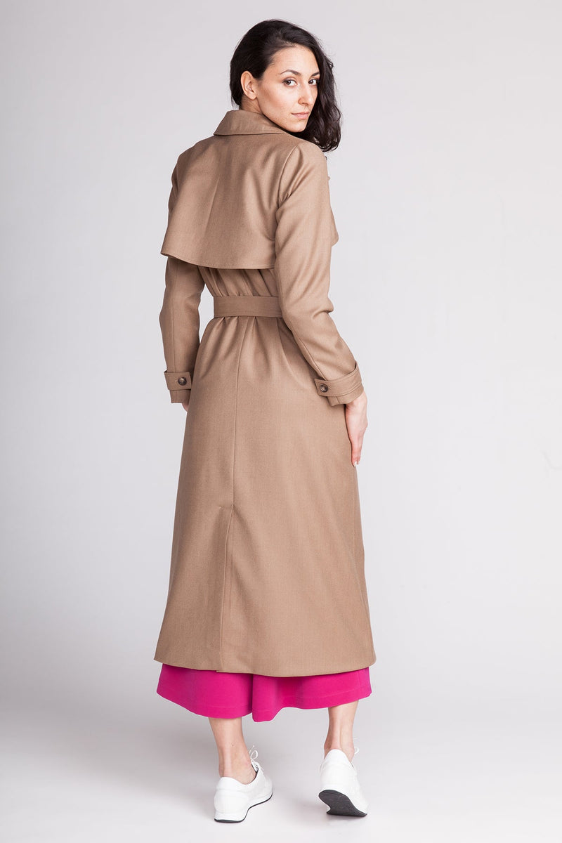 Straight-cut trech coat sewing pattern