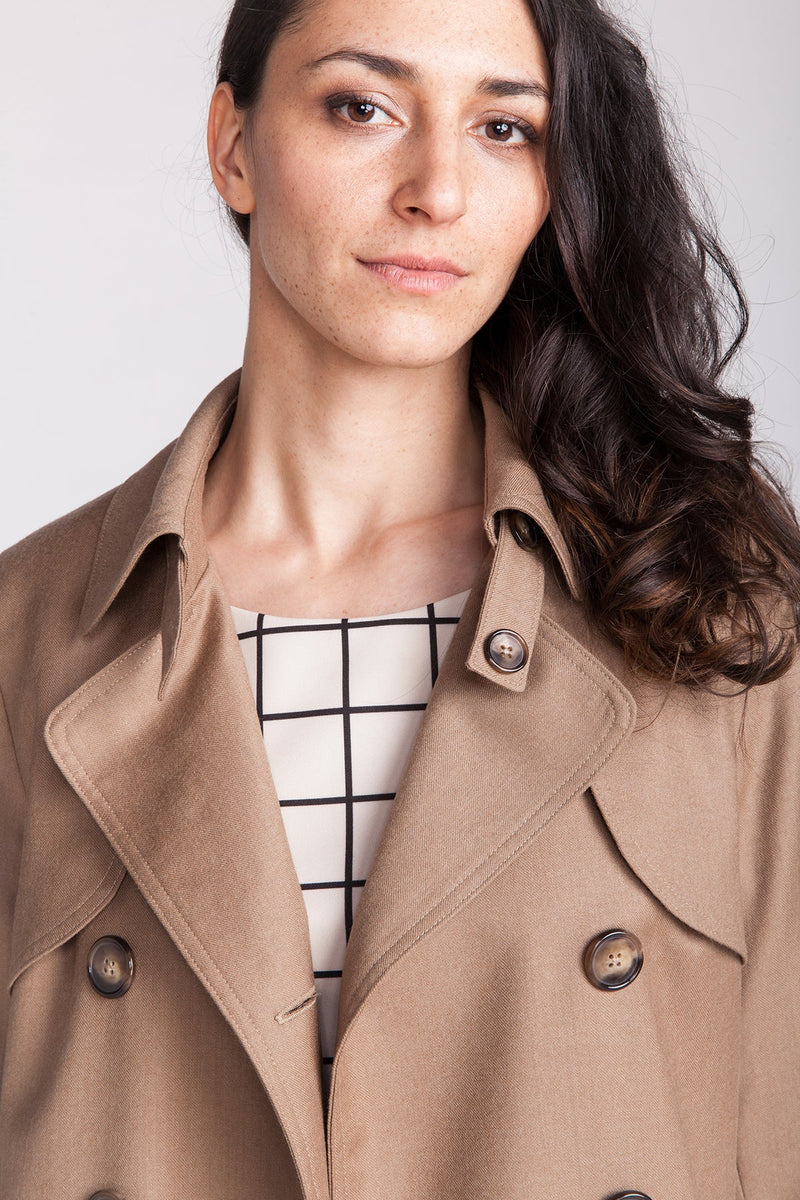 Trech coat with lapels sewing pattern