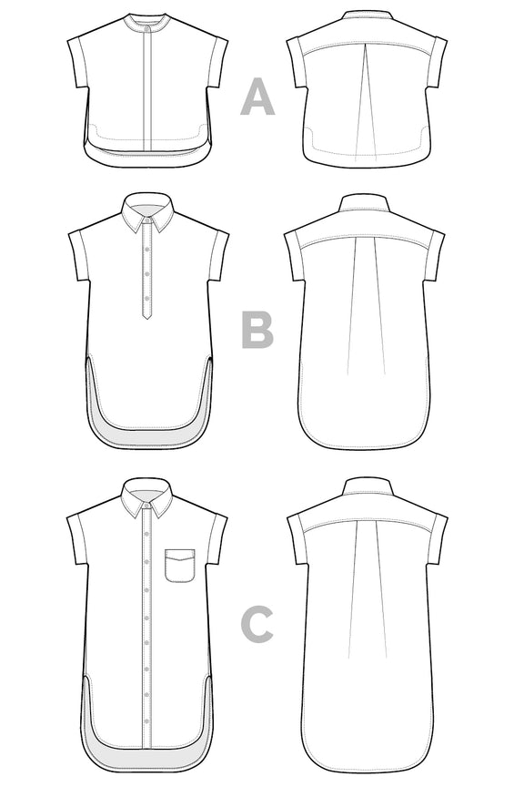 Kalle Shirt + Shirtdress Pattern