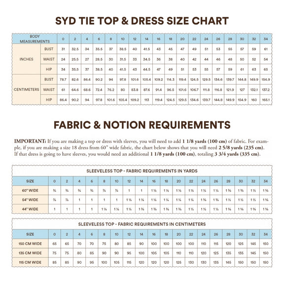 Syd Tie Top & Dress Sewing Pattern