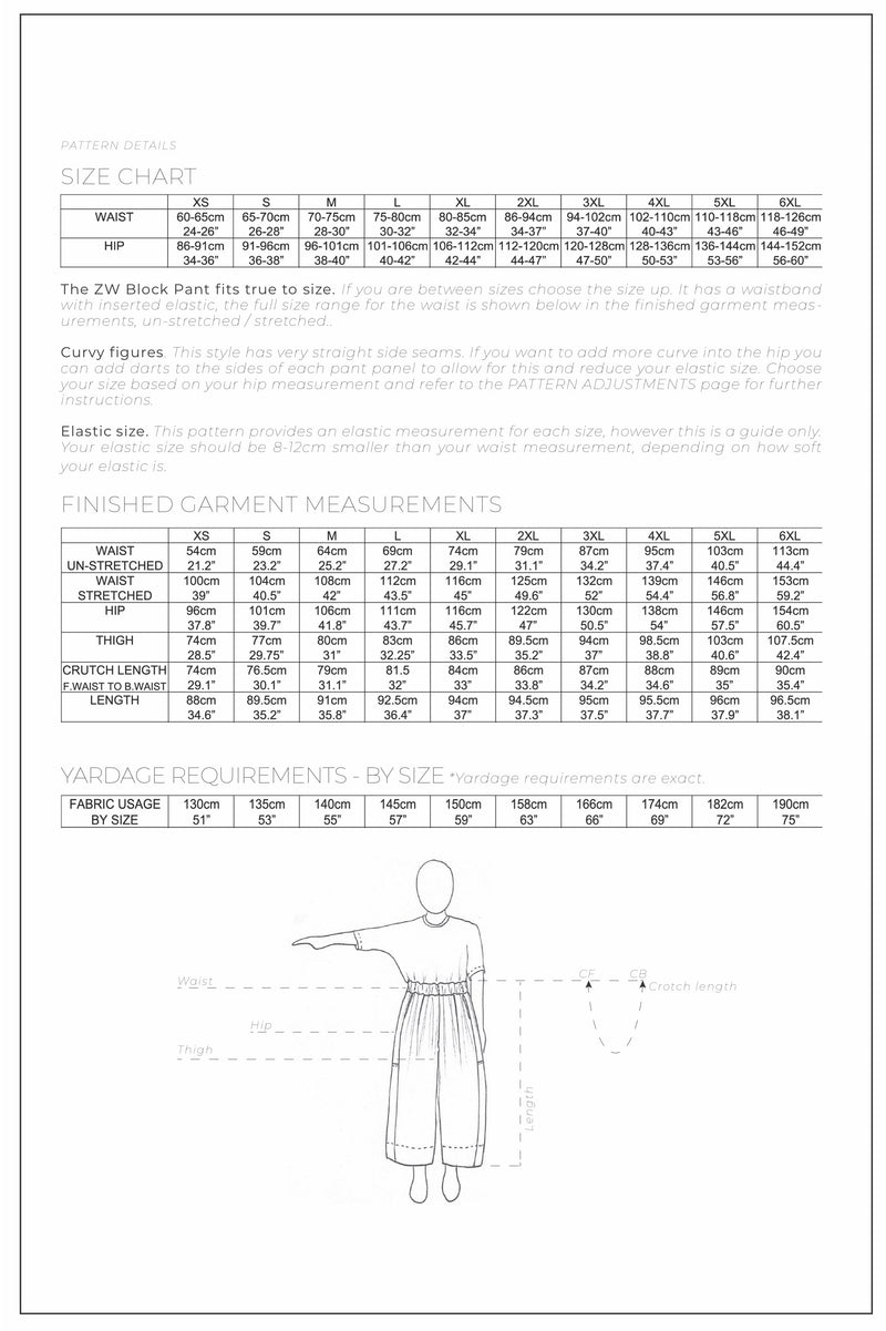 ZW Block Pant - PDF Pattern